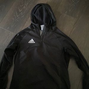 Like new girls black Adidas 1/4 zip pullover